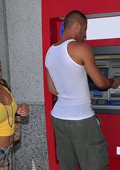 Super hot booty short latina gets picked up at the bank in these amazing fun cock sucking banging cumshot action pics