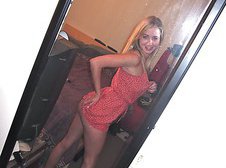 Cute petite blond with a nice body strips down and has fun with a new toy