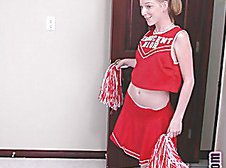 Young cheerleader riding her professor big cock in her tight snatch